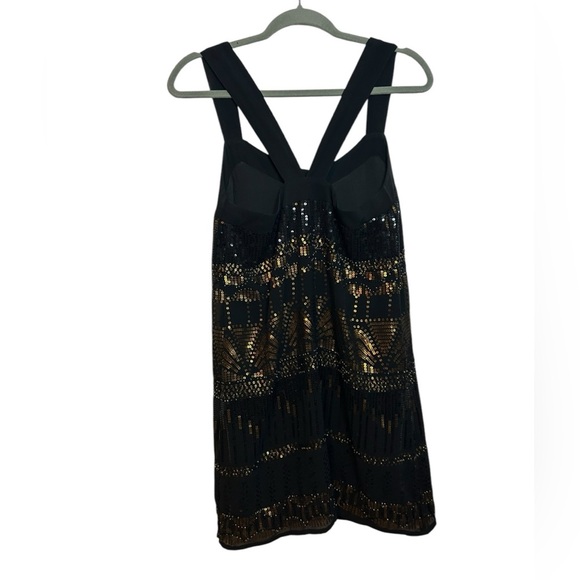 Forever 21 Y2K Elegant Black and Gold Sequin Mini Dress - Picture 2 of 3